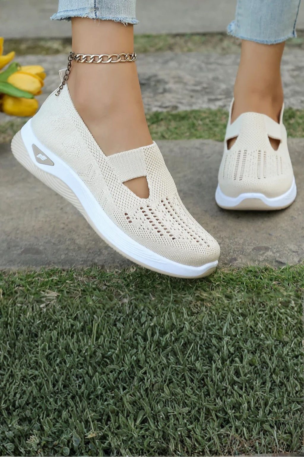 Slip-On Knit Casual Trainers product view 4 - Puuky