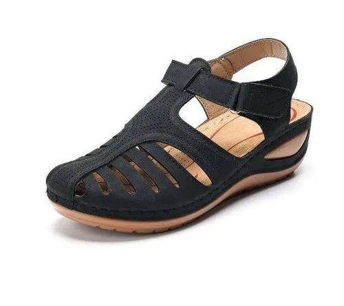 Black Arch Support Comfort Sandals product view 1 - Puuky
