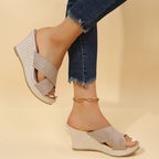 Cross Strap Wedge Sandals product view 2 - Puuky