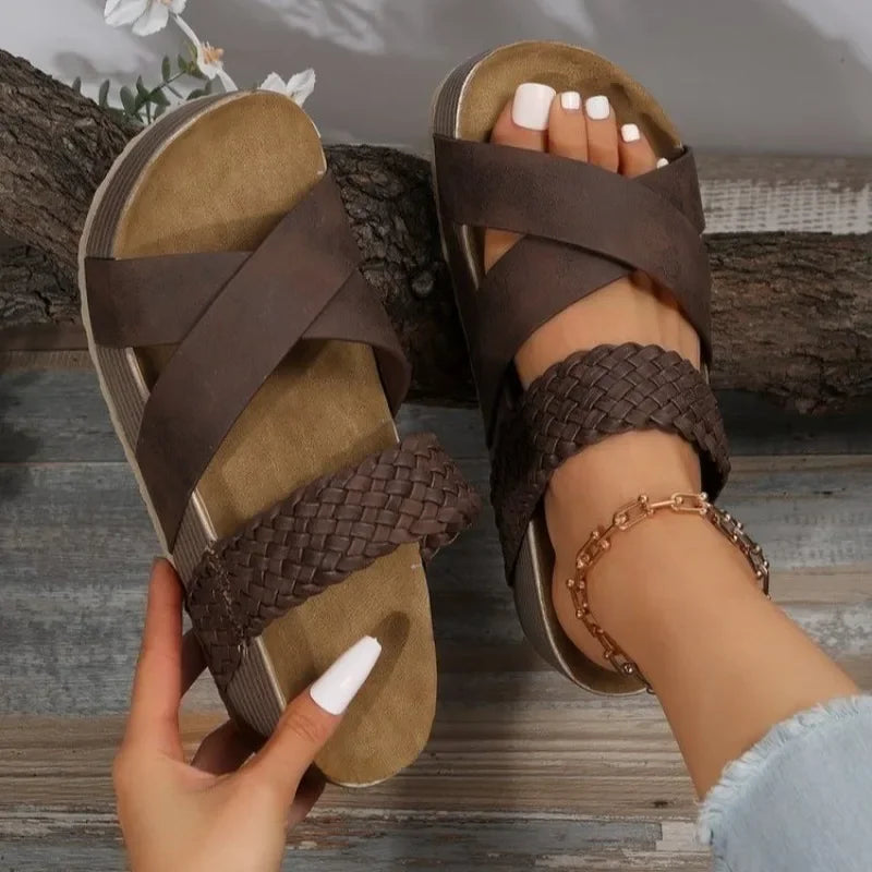 Caitlin | Women’s Casual Woven Sandals with Cross Straps product view 5 - Puuky