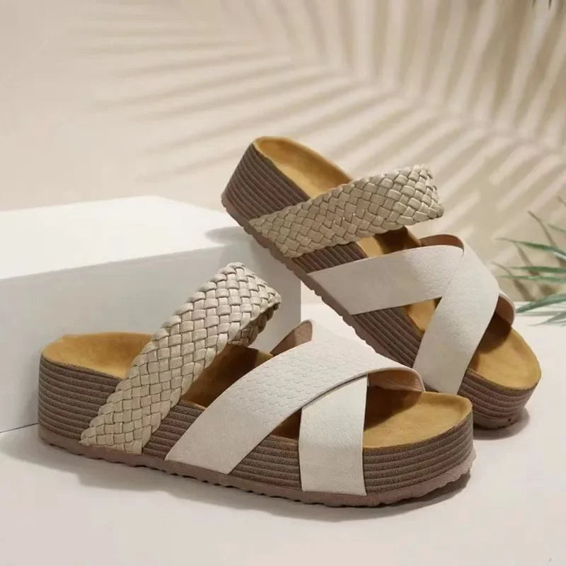 Caitlin | Women’s Casual Woven Sandals with Cross Straps product view 6 - Puuky
