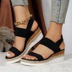 Elastic Strap Platform Wedge Sandals product view 3 - Puuky