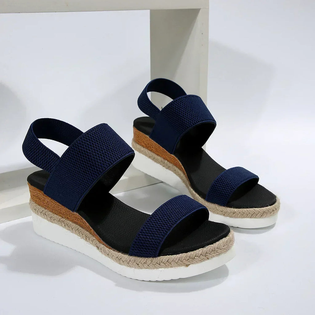 Elastic Strap Platform Wedge Sandals product view 4 - Puuky