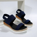 Elastic Strap Platform Wedge Sandals product view 4 - Puuky